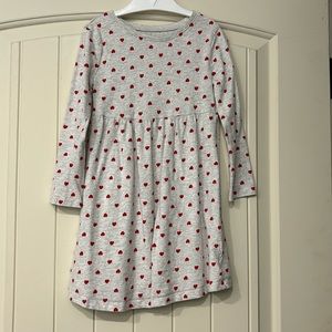 Old Navy Valentine’s Day dress gray w/ red hearts. Gently used.